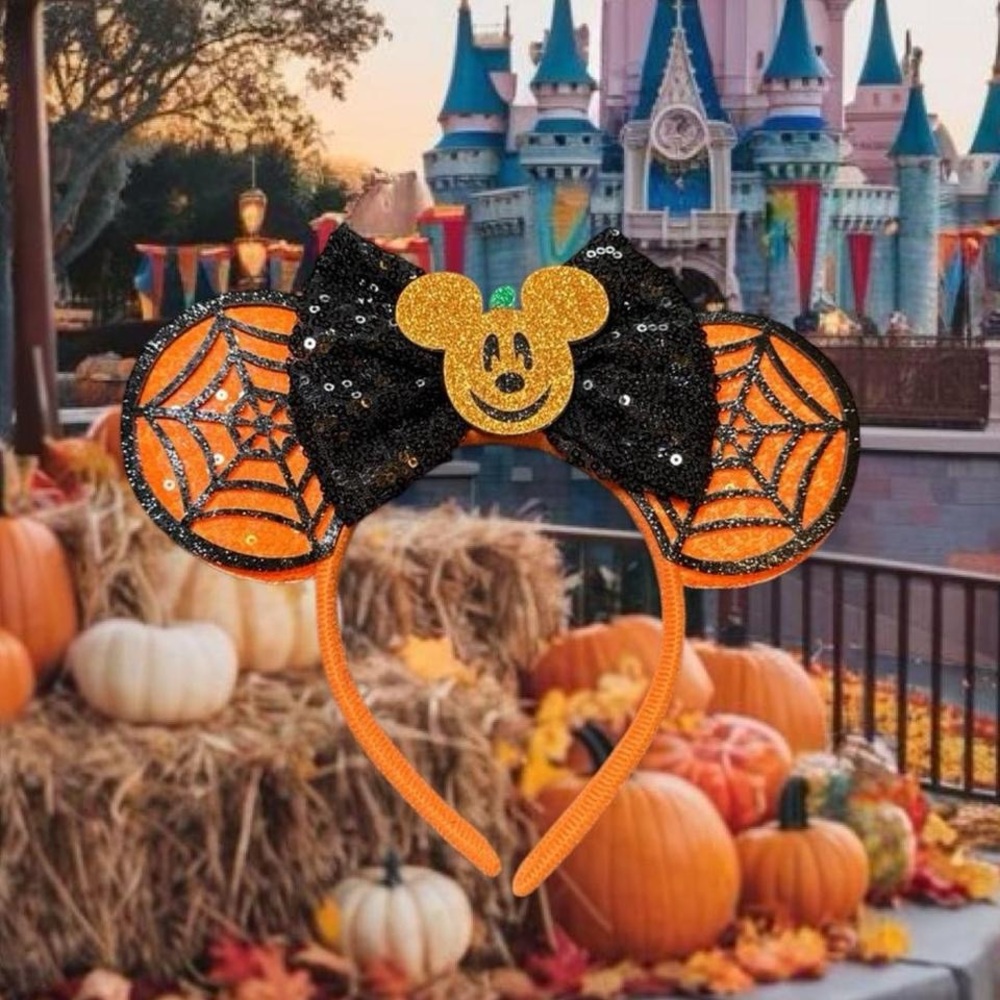 Disney Halloween Mickey Ears Headband - Orange and Black